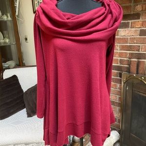 Soft Surroundings long-sleeve burgundy sweater.